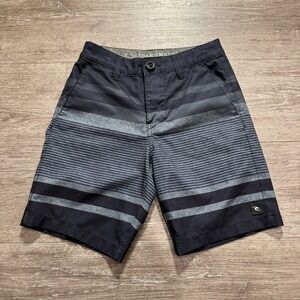 Rip Curl Shorts Youth‎ 23 Gray Stripe Boardshorts Surf Swim Boardwalk Hybrid